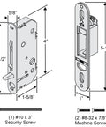 Top Shelf Two Panel Sliding Patio Door Lock And Receiver Kit Replacement For Smooth Gliding Exterior Security Latch dimensions and screws