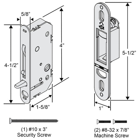 Top Shelf Two Panel Sliding Patio Door Lock And Receiver Kit Replacement For Smooth Gliding Exterior Security Latch dimensions and screws