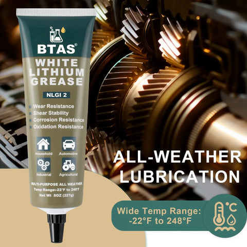 Garage Grade White Lithium Grease For Automotive Chassis And More EP Heavy Duty Lubricant For Ball Joints NLGI 2 8 Oz tube