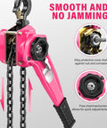 Lever Chain Hoist One And A Half Ton Capacity With Ten Foot Lift And Dual Heavy Duty Hooks Manganese Steel G80 Chain