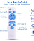 Remote for 100W Solar Flood Light With Remote Control Dusk To Dawn Outdoor Lamp 324 LEDs with various control buttons.