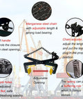 Badass Heavy Duty Granite Slab Lifting Clamp With Adjustable Chain Stone Hoist showing manganese steel chain and adjustable jaw mechanism.