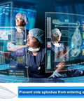 Healthcare professionals using monitors, wearing 30 Pairs Clear Safety Glasses Side Shields, Slip On TPU Shields That Fit Medium.