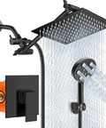 High Pressure Shower System With 10 Inch Rain Shower Head And Handy Handheld Sprayer Dual Function Trim Kit 11 Inch Adjustable Extension Arm And Rough In Valve Included For A Simple Bathroom Upgrade In Modern Chrome
