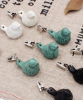 4 Pack Vintage Tablecloth Weights With Clip On Hangers Featuring Rust Proof Green Bird Heavy Duty Cast Iron Windproof