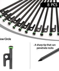 Heavy Duty 8 Inch Tent Stakes Set With Metal Pegs Fluorescent Silicone Rings And Storage Bag For Camping Built Tough Durable Forged Steel Corrosion Resistant Sharp Point For Strong Holding Power In Tough Ground