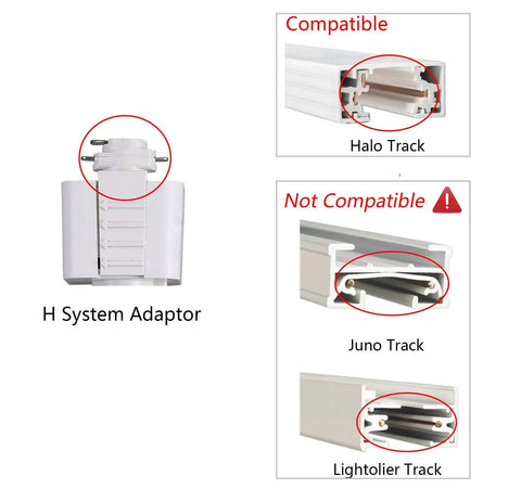 Compatibility of 8W Dimmable LED Track Light Head Kit With CRI90 Plus 5000K Daylight Adjustable Tilt 40 Degree Beam Halo Style