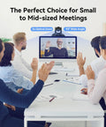 Group video conference using 4K AI Auto Tracking PTZ Camera With 3X Optical Zoom And 93 Degree Wide Angle for business meeting.
