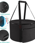 Beefy Heavy Duty Water Resistant Carrying Bag for 19 Inch Outdoor Propane Fire Pit and Fire Bowl, with handle and thick Oxford fabric.