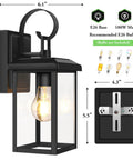Premium Black Outdoor Wall Light Fixtures Built Different For Any Season Porch Sconces, 12.8" tall, matte black metal, designed for exterior use.