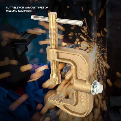 Top Notch 500 Amp Brass Grounding Clamp G-Shape For Welders with durable design for heavy-duty welding tasks.