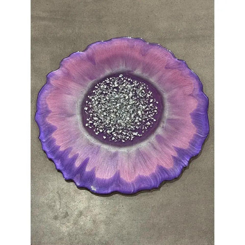 13 Inch Resin Flower Lazy Susan Rotating Serving Tray Modern Centerpiece For Dining Table Charcuterie Board Spices Kitchen Decor