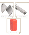Two Forstner drill bits (53mm) with tungsten carbide cutters and round shanks, gray; red plastic storage case