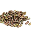 Heavy Duty Bronze E Nut Inserts For Fine Woodworking Rock Solid Furniture Hardware Top Grade Carbon Steel Bolts Pack Of One Hundred, 30mm tall.