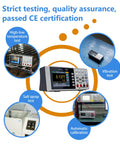Strict testing of Handy Portable 3.5-Inch 55000-Count True RMS Digital Multimeter With Clear LCD Display showing various tests