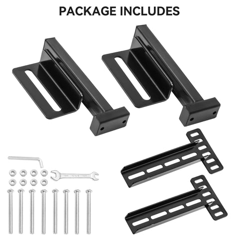 Straight Up Sturdy Headboard Bracket Kit For Adjustable Beds And Metal Frames includes black steel brackets, screws, and tools.