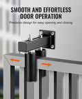 Beefed-Up Heavy Duty Sliding Gate Kit 6-Inch Rollers With T Bracket shown installed on a metal sliding gate.