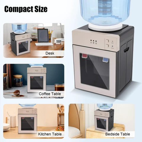 Countertop Water Dispenser Hot And Cold Water Cooler 110V 500W Quick Heat And Efficient Chill for desk, coffee, and kitchen use