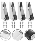 Tough As Nails Heavy Duty Sliding Door Roller Wheels For Closets And Bookcases Silent Swivel Track Casters With Reinforced Steel Screws Included, featuring silver steel housing and wheels.