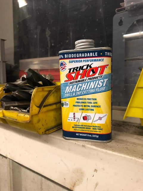 Machinist Drill And Tap Cutting Fluid With A Bio Based Formula That Slashes Friction And Extends Tool Life On Steel Aluminum Copper And More Made In The USA NSF H1 Food Grade Safe For Metalworking Tools 8 Oz.