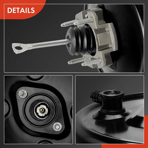 Built Like A Tank Vacuum Brake Booster For Chevy Silverado 1500 and GMC Sierra 1500 2005 to 2007 showing dual diaphragm and fittings.