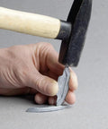 Using a hammer to install Heavy Duty Aluminum Biscuit Connectors Size 20 Slide In Joint Locators For Cabinet Shop built like a tank.