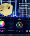 Bluetooth Control 16W Twinkle Fiber Optic Star Ceiling Lighting Kit interface and control options display