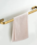 Brass Bathroom Accessories Set With Towel Bar, Vintage Antique Brushed Brass Finish, Wall Mounted, Solid Brass Construction