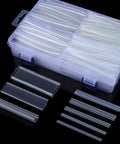 Case displaying UL Listed 205 Piece Heat Shrink Tubing Kit With Three Point Five Inch Length Clear Three To One Shrink Ratio