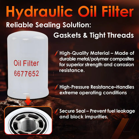 Hydraulic Oil Filter 6677652 for All In One Heavy Duty Filter Kit For MT52 MT55 MT85 MT100 Mini Track Loaders