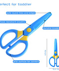 3 Pack Toddler Safety Scissors Kit With Child Safe Preschool Training Scissors And 60 Sheets Craft Paper ergonomic blue scissors