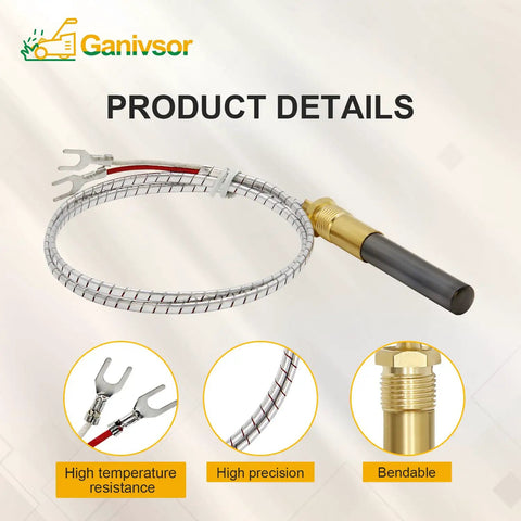 24 Inch Thermopile Generator 5 Pack 750 Millivolt Thermopile Q313A Replacement For Gas Water Heaters Fireplaces Ovens Fryers