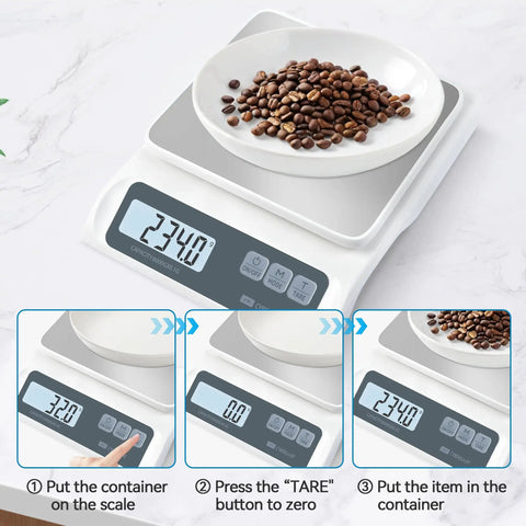 0.1g Precision Digital Kitchen Scale For Meal Prep And Calorie Counting, Great For Baking And Espresso Coffee, Easy Read LCD Display