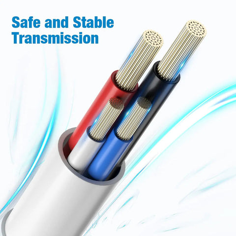 Old School 30 Pin USB Charging Cable 4.0ft 2 In 1 Sync And Charge Cord For iPhone iPad iPod Touch 3G 3GS 4 4S Nano White Copper Core For Fast Data Transfer, copper-core wires close-up