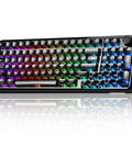 Badass Tri Mode Wireless Mechanical Gaming Keyboard With Comfy Gasket Mod And Hot Swappable Linear Switches featuring vibrant RGB lighting.