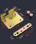 Rock Solid Heavy Duty Bed Rail Connectors For Wood Frames Non Mortise Headboard And Footboard Hardware Kit With Screws showing galvanized steel brackets and screws.