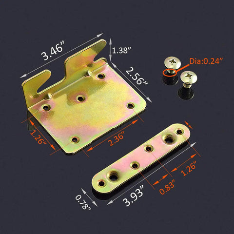 Rock Solid Heavy Duty Bed Rail Connectors For Wood Frames Non Mortise Headboard And Footboard Hardware Kit With Screws showing galvanized steel brackets and screws.