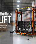 Heavy Duty Electric Scaffolding Lift Platform 1100 Lb Capacity 16.4 Ft Vertical Rise with stable support in warehouse setting.