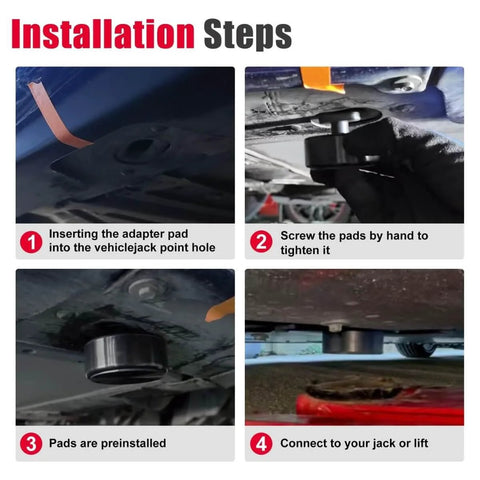 Installation steps for Rubber Jack Pad Set For Corvette C5 C6 C7 C8 With 4 Piece Set And Storage Bag.