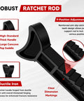 Close-up of robust ratchet rod with high-standard thick handle and 9-position adjustment for 3 Ton Adjustable Auto Floor Jack Stands