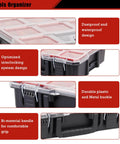 Heavy Duty Tools Organizer Box Set For Small Parts, Deep And Shallow Storage With Removable Inner Cups, Interlocking Lids And Seals