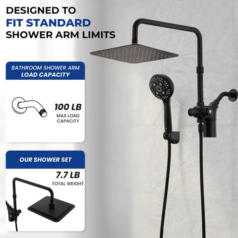 Heavy Hitter Filtered Shower Head Combo With Handheld And Huge 10 Inch Rain Spray, Ditches Hard Water Chlorine Like A Boss, Leaves Skin Feeling Silky, Ultimate Game Changer For Your Bathroom Setup