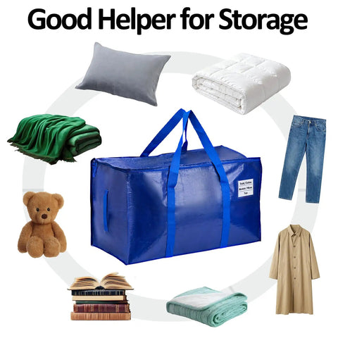 Waterproof Storage Bags 2 Pack Large Organizer Bags For Clothes, Blankets, And Laundry, Perfect For Moving, 65 Lb Load Capacity.