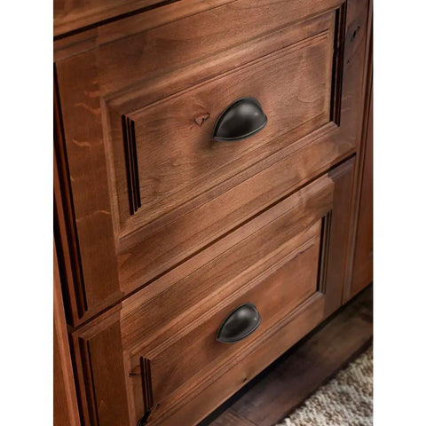 Top Shelf Rustic Bin Cup Pulls With Slick Oil Rubbed Bronze Finish Built Tough For Kitchen Cabinets And Bathroom Drawers on wooden drawers.