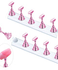 2 Sets Pink Nail Stands For Press On Nails Display With Magnetic Nail Holders for practice and nail art.