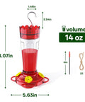 2 Pack 14 Ounce Plastic Hummingbird Feeders With Ant Moat And Bee Guard For Outdoors, Four Feeding Ports And Perches, Leak Proof