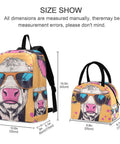 Lightweight Nylon Daypack With Insulated Lunch Box Cooler And Laptop Sleeve Fits 15.6 Inch, Scratch Resistant featuring cow design.