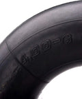 Close-up of Beefed Up Heavy Duty Inner Tubes 13x4.00-6 for 6 inch rims showing tire markings. TR-13 Straight Valve Stem.