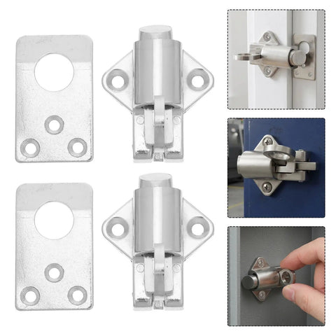 Spring Latch Lock for Cabinets and Windows, Zinc Alloy Self Closing Bolt Latch with Screws, Easy Install image showing multiple angles