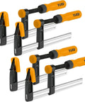 Four 6 Inch F Clamp Set For Woodworking, 300 Lbs Clamping Force, Ergonomic Grip Bar Clamps, DIY Projects, Home Repairs, Crafting